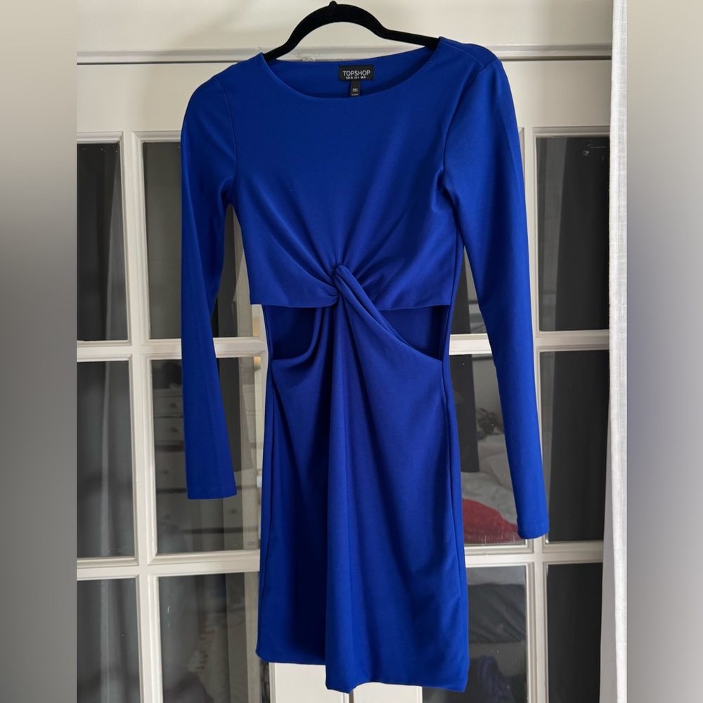 Top Shop Blue cut out dress - sz xs